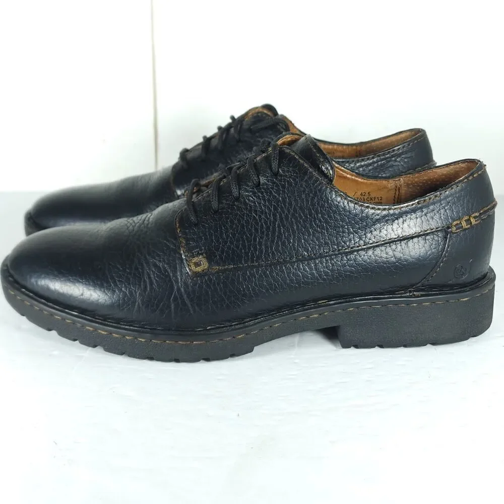 Born Men's Samson US 9 Black Leather Lace up Casual Oxford Shoes H43403
